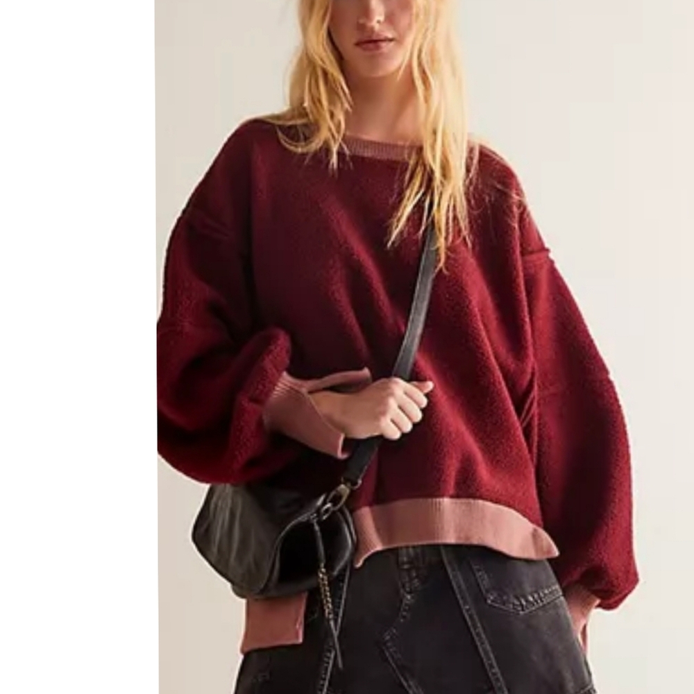 Free People We The Free Cozy Camden Oversized Sweatshirt Size Small